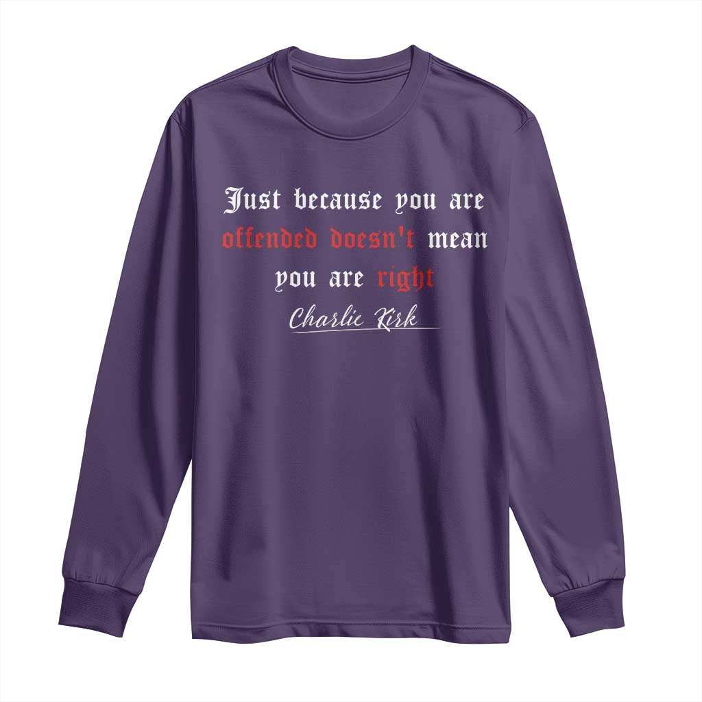 Charlie Kirk Long Sleeve Shirt True Patriot Tribute Freedom Conservative Supporter TS10 Purple Print Your Wear