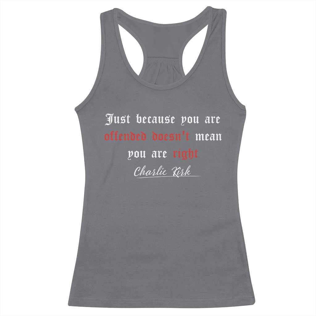 Charlie Kirk Racerback Tank Top True Patriot Tribute Freedom Conservative Supporter TS10 Charcoal Print Your Wear