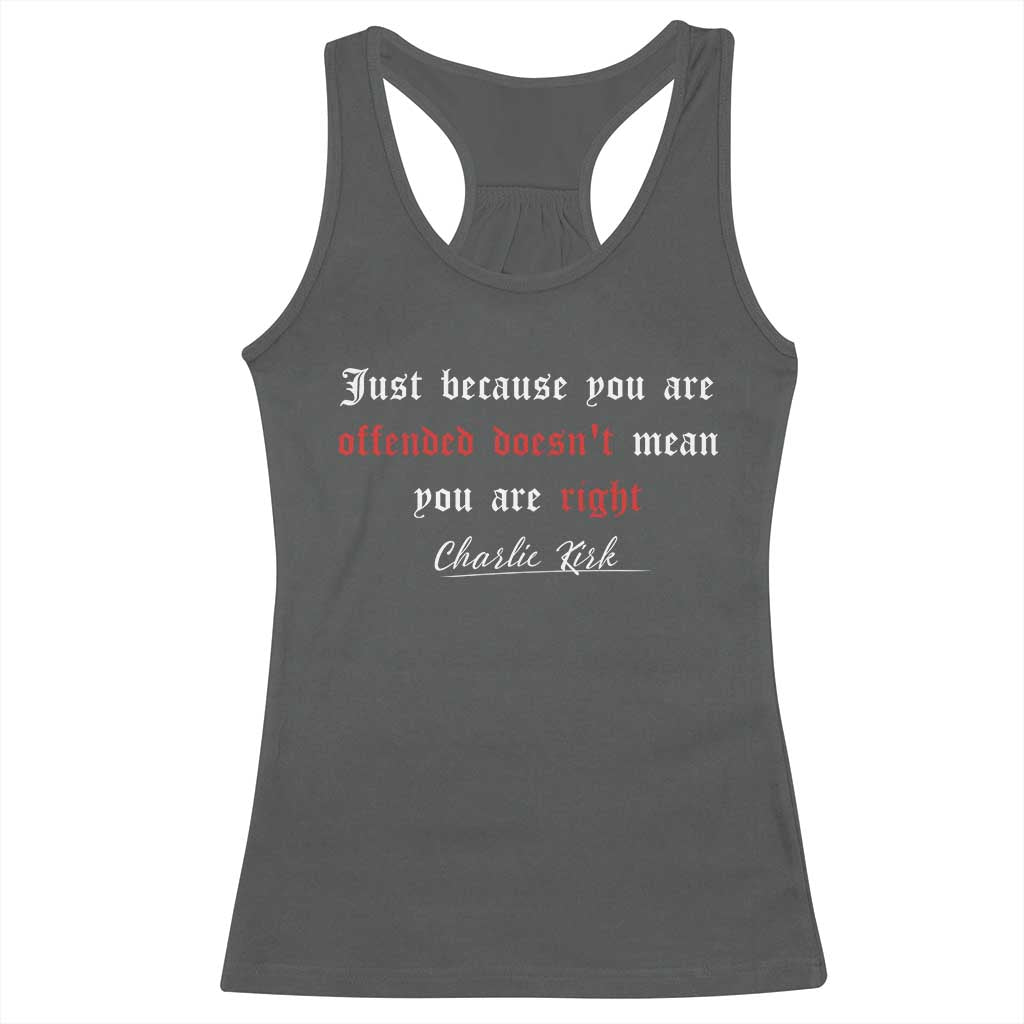Charlie Kirk Racerback Tank Top True Patriot Tribute Freedom Conservative Supporter TS10 Dark Heather Print Your Wear