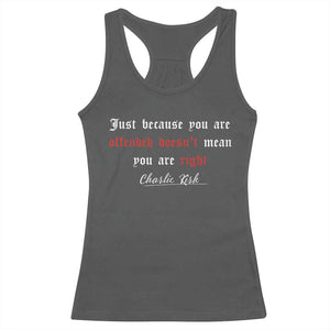 Charlie Kirk Racerback Tank Top True Patriot Tribute Freedom Conservative Supporter TS10 Dark Heather Print Your Wear