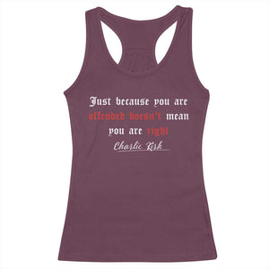 Charlie Kirk Racerback Tank Top True Patriot Tribute Freedom Conservative Supporter TS10 Maroon Print Your Wear