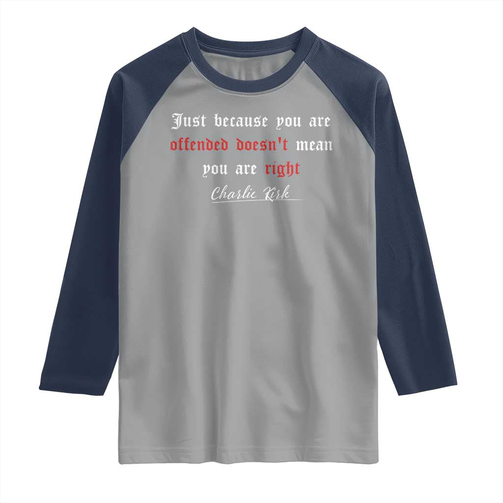 Charlie Kirk Raglan Shirt True Patriot Tribute Freedom Conservative Supporter TS10 Sport Gray Navy Print Your Wear