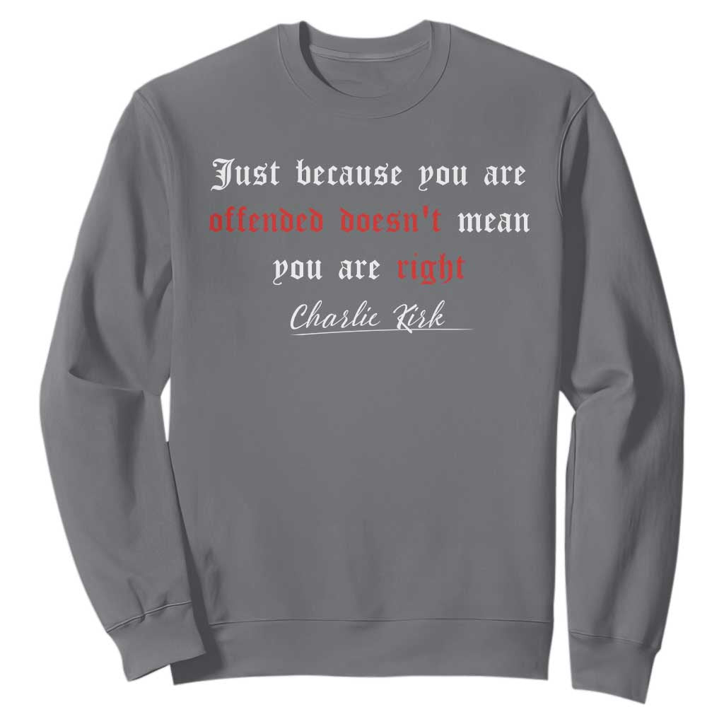 Charlie Kirk Sweatshirt True Patriot Tribute Freedom Conservative Supporter TS10 Charcoal Print Your Wear