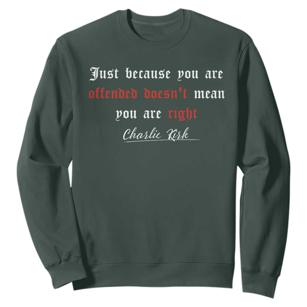Charlie Kirk Sweatshirt True Patriot Tribute Freedom Conservative Supporter TS10 Dark Forest Green Print Your Wear