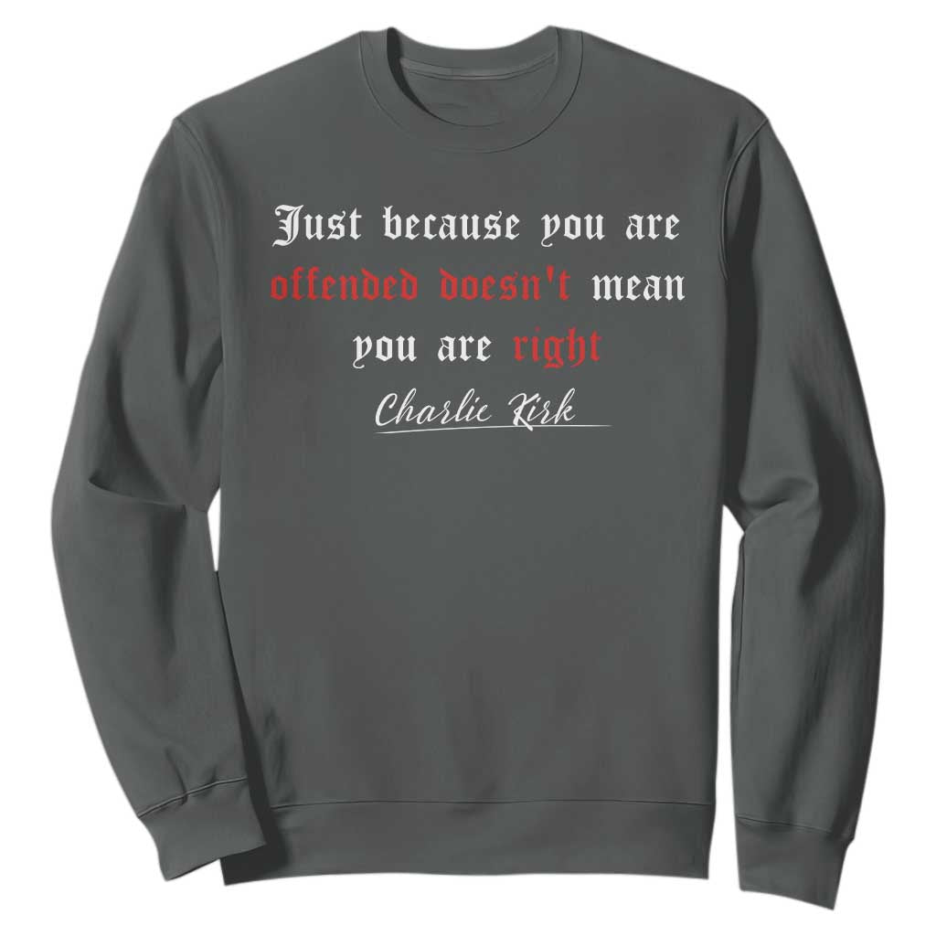 Charlie Kirk Sweatshirt True Patriot Tribute Freedom Conservative Supporter TS10 Dark Heather Print Your Wear