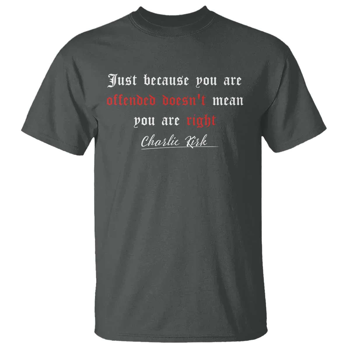 Charlie Kirk T Shirt True Patriot Tribute Freedom Conservative Supporter TS10 Dark Heather Print Your Wear