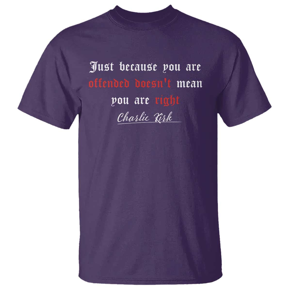 Charlie Kirk T Shirt True Patriot Tribute Freedom Conservative Supporter TS10 Purple Print Your Wear