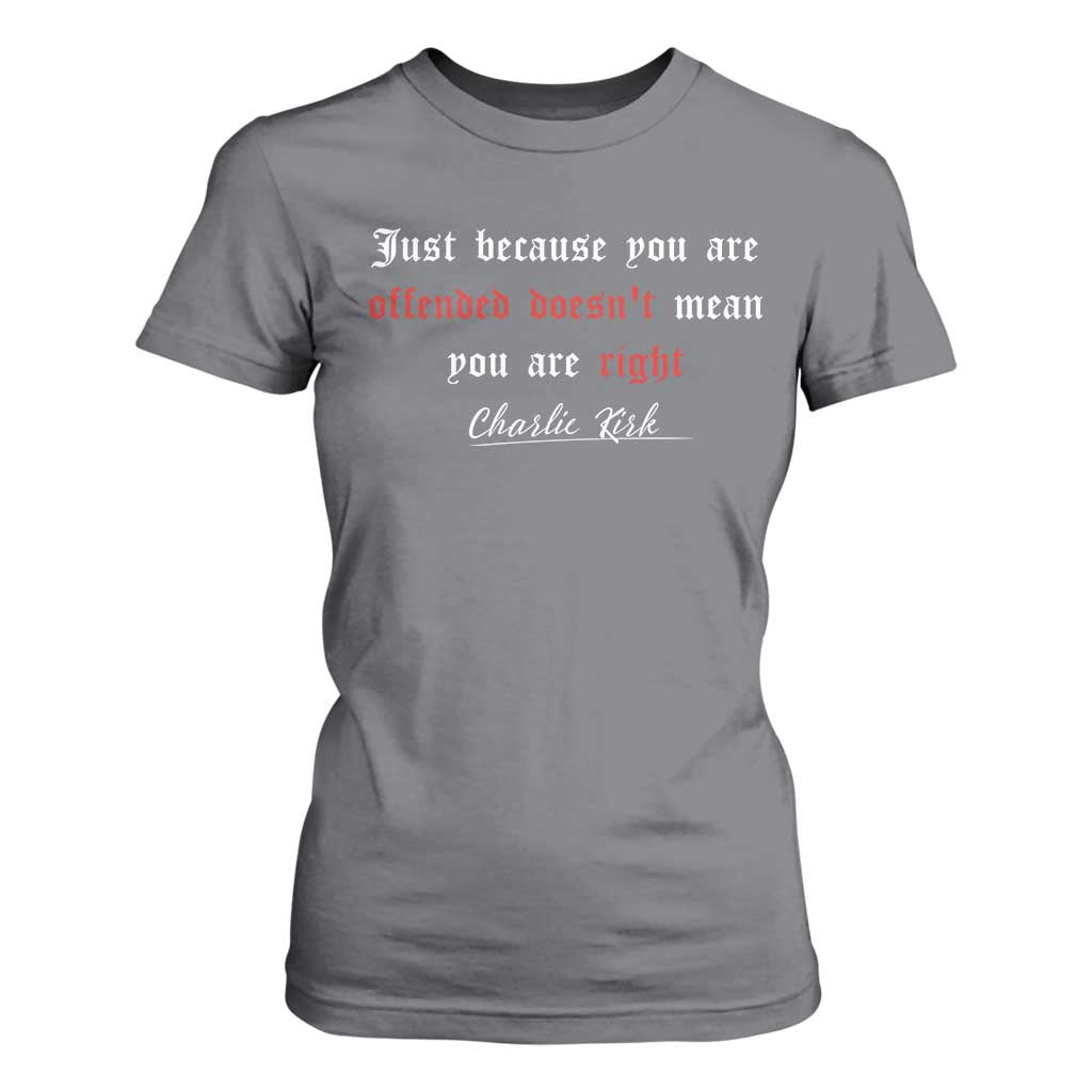 Charlie Kirk T Shirt For Women True Patriot Tribute Freedom Conservative Supporter TS10 Charcoal Print Your Wear
