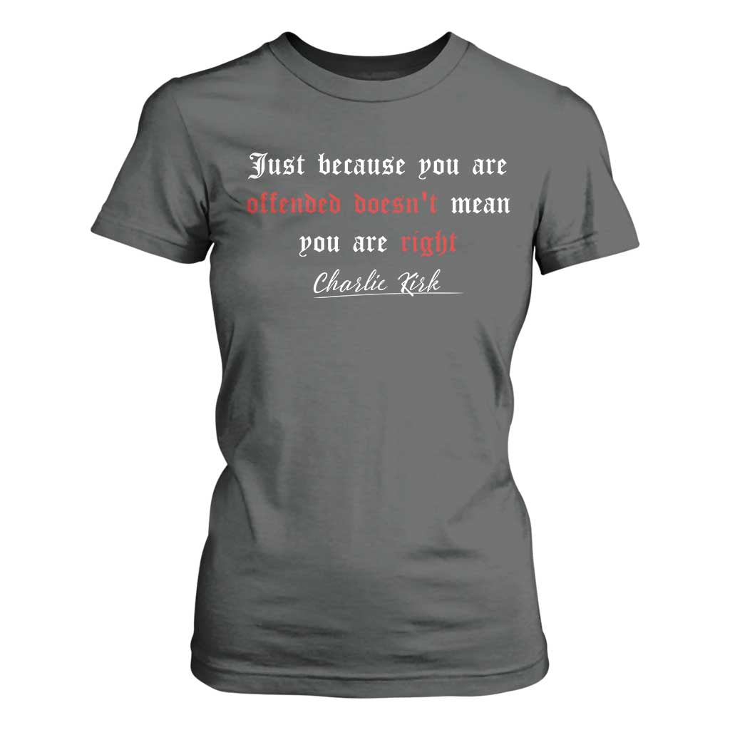 Charlie Kirk T Shirt For Women True Patriot Tribute Freedom Conservative Supporter TS10 Dark Heather Print Your Wear