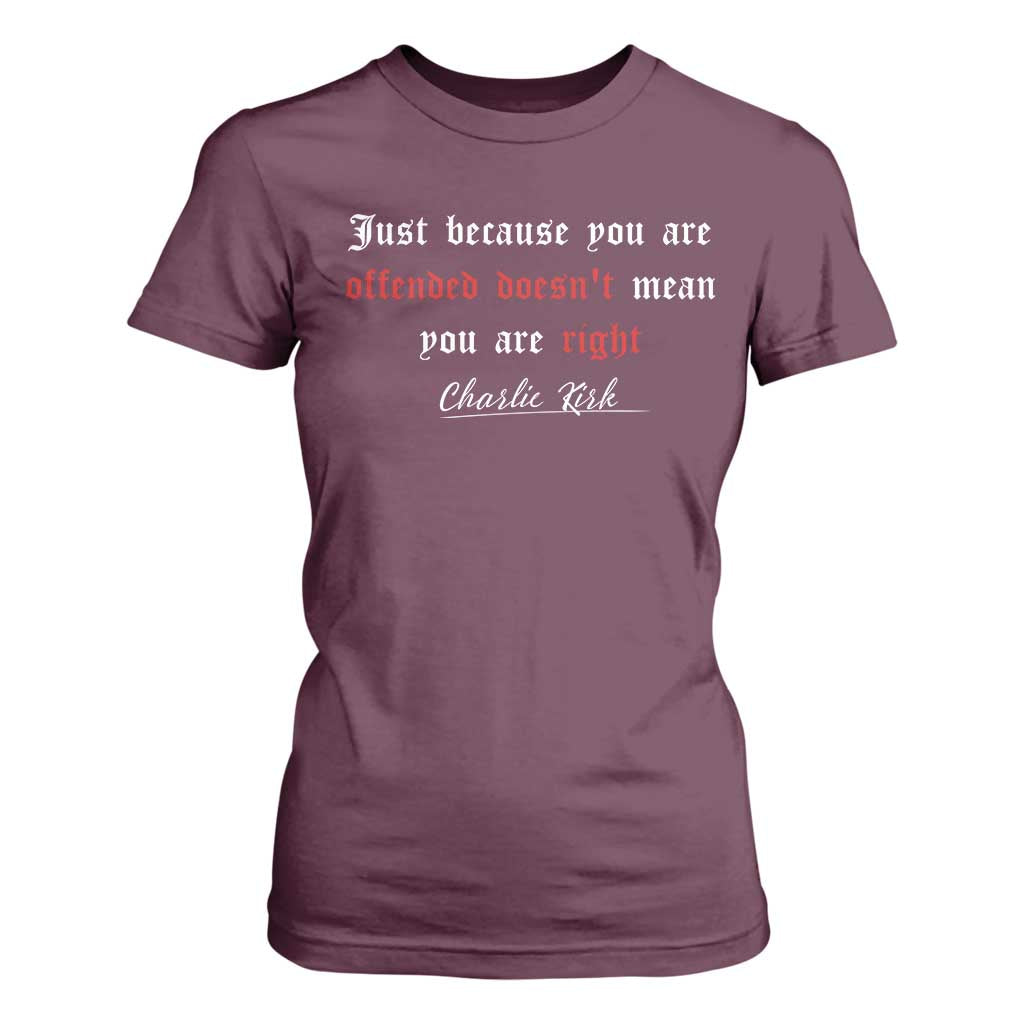 Charlie Kirk T Shirt For Women True Patriot Tribute Freedom Conservative Supporter TS10 Maroon Print Your Wear