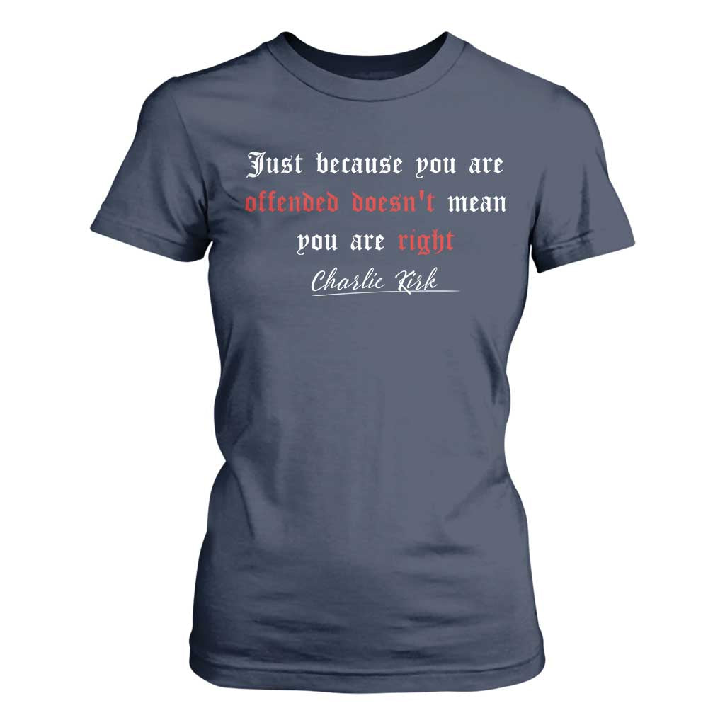 Charlie Kirk T Shirt For Women True Patriot Tribute Freedom Conservative Supporter TS10 Navy Print Your Wear