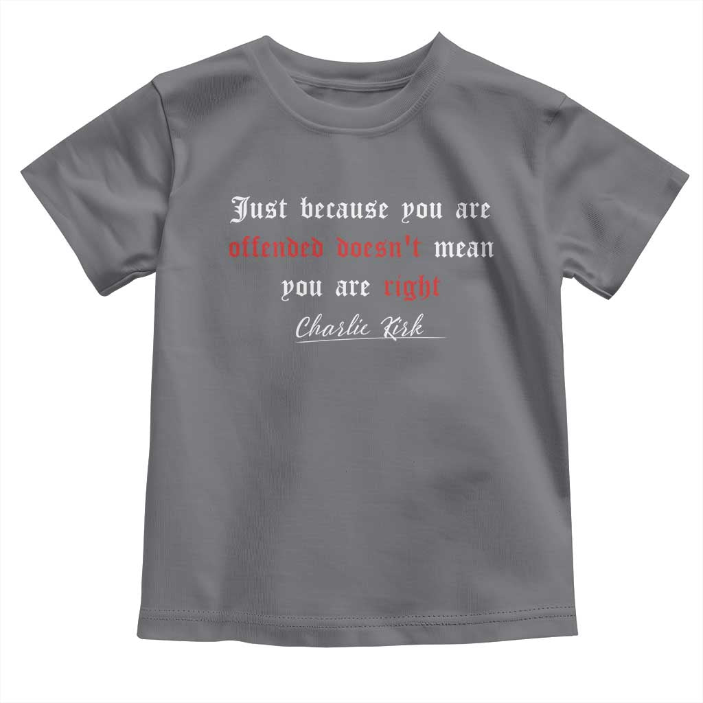 Charlie Kirk Toddler T Shirt True Patriot Tribute Freedom Conservative Supporter TS10 Charcoal Print Your Wear