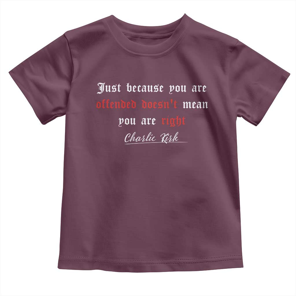Charlie Kirk Toddler T Shirt True Patriot Tribute Freedom Conservative Supporter TS10 Maroon Print Your Wear