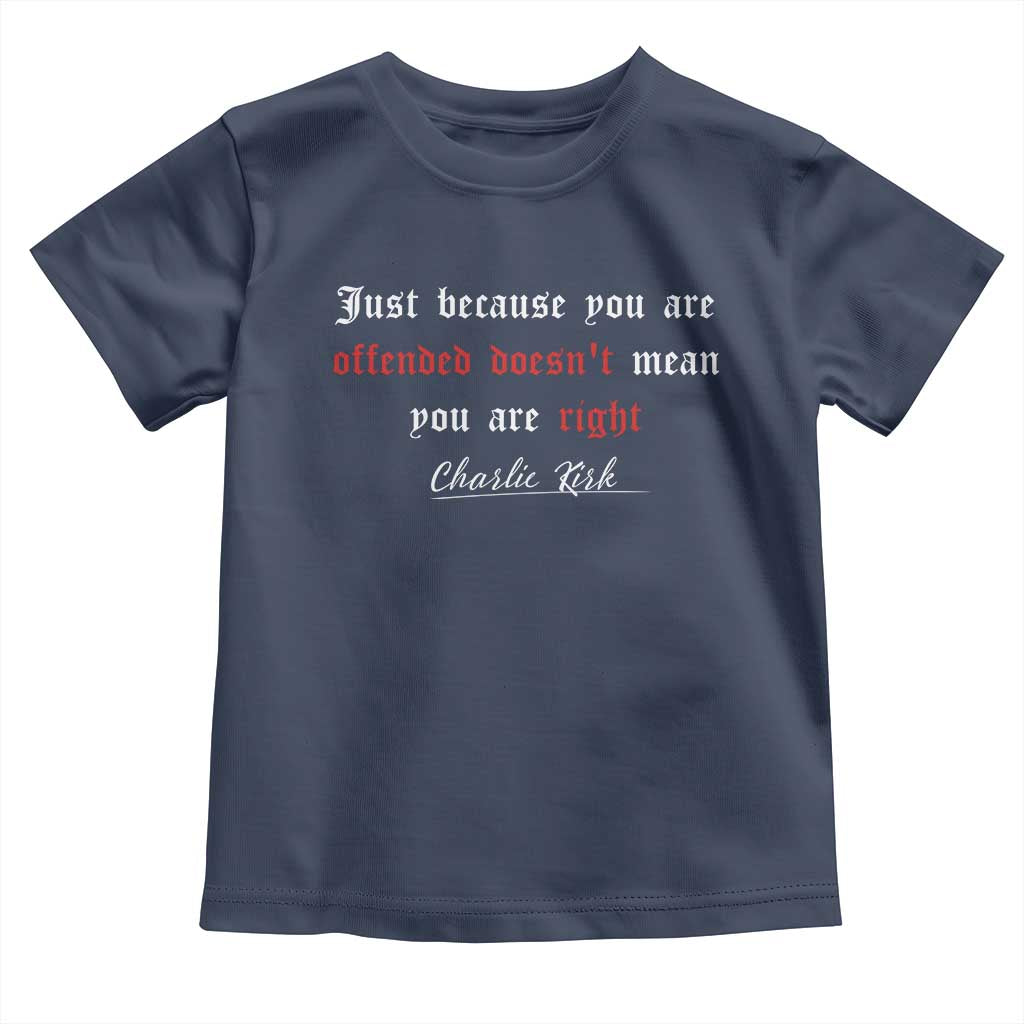 Charlie Kirk Toddler T Shirt True Patriot Tribute Freedom Conservative Supporter TS10 Navy Print Your Wear