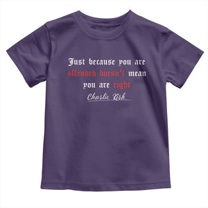 Charlie Kirk Toddler T Shirt True Patriot Tribute Freedom Conservative Supporter TS10 Purple Print Your Wear