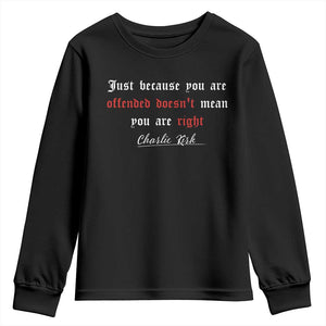 Charlie Kirk Youth Sweatshirt True Patriot Tribute Freedom Conservative Supporter TS10 Black Print Your Wear