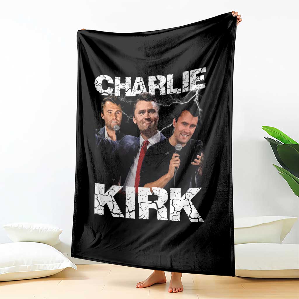 Charlie Kirk Throw Blanket Freedom Speech A True Patriot Tribute Bootleg TS10 Print Your Wear
