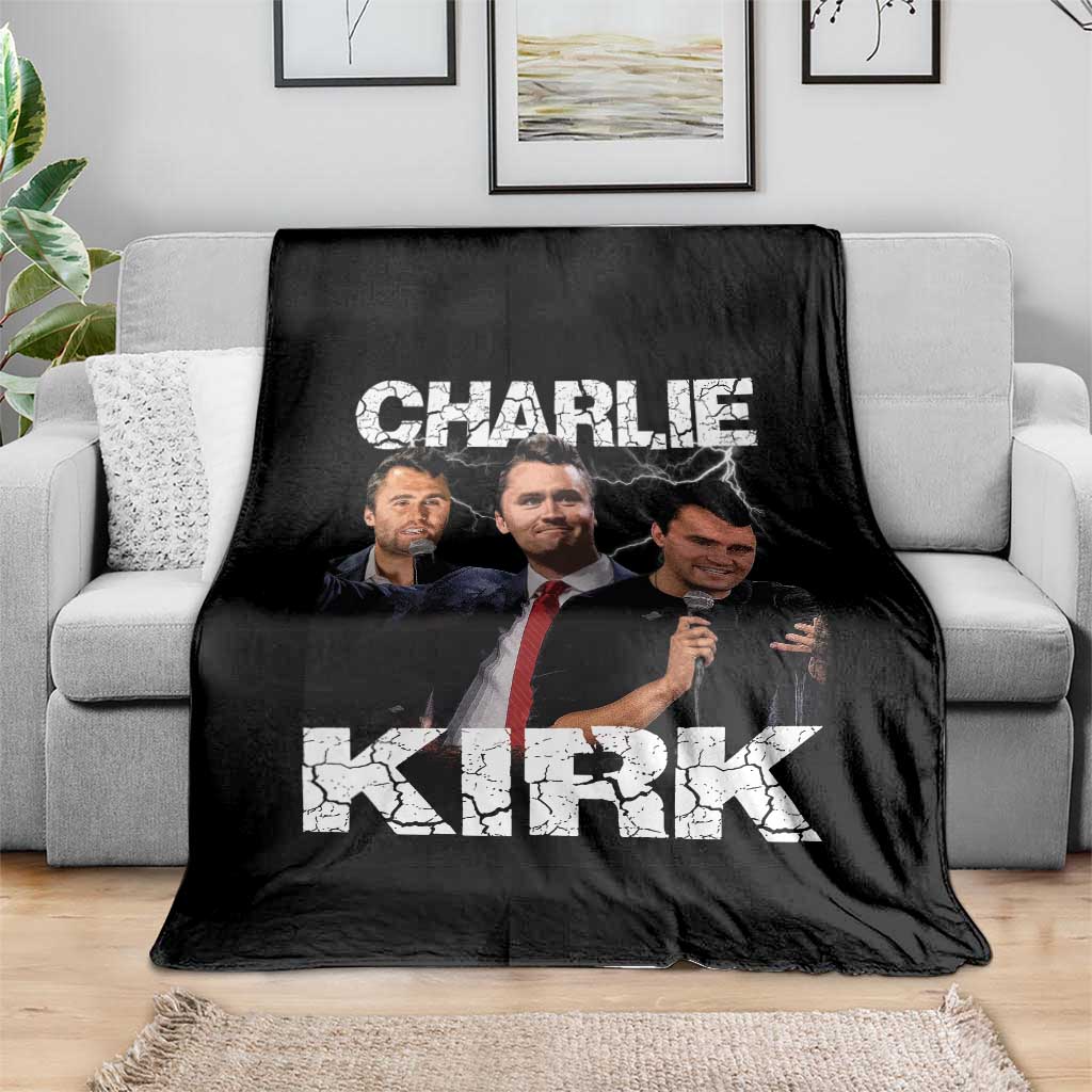 Charlie Kirk Throw Blanket Freedom Speech A True Patriot Tribute Bootleg TS10 Print Your Wear