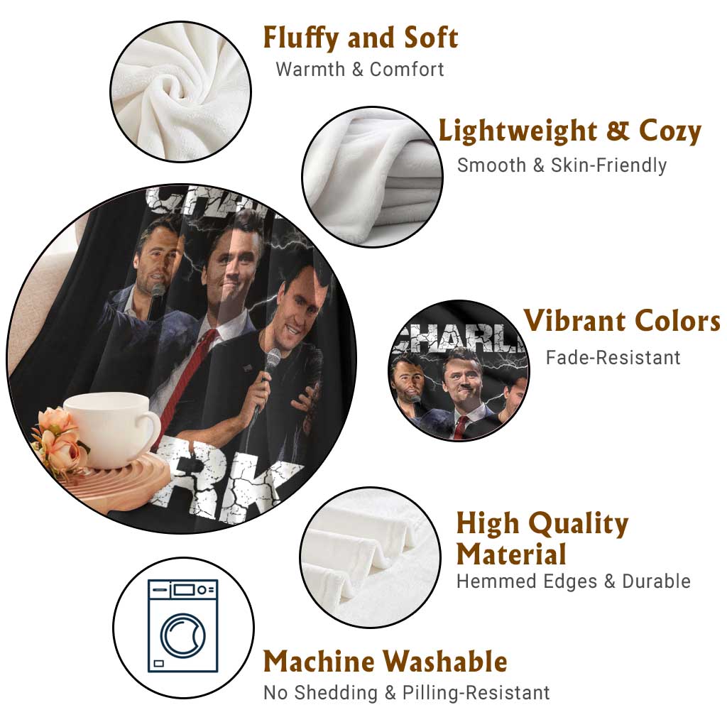 Charlie Kirk Throw Blanket Freedom Speech A True Patriot Tribute Bootleg TS10 Print Your Wear