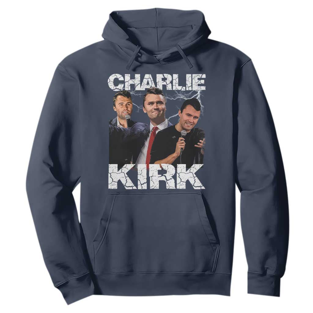 Charlie Kirk Hoodie Freedom Speech A True Patriot Tribute Bootleg TS10 Navy Print Your Wear