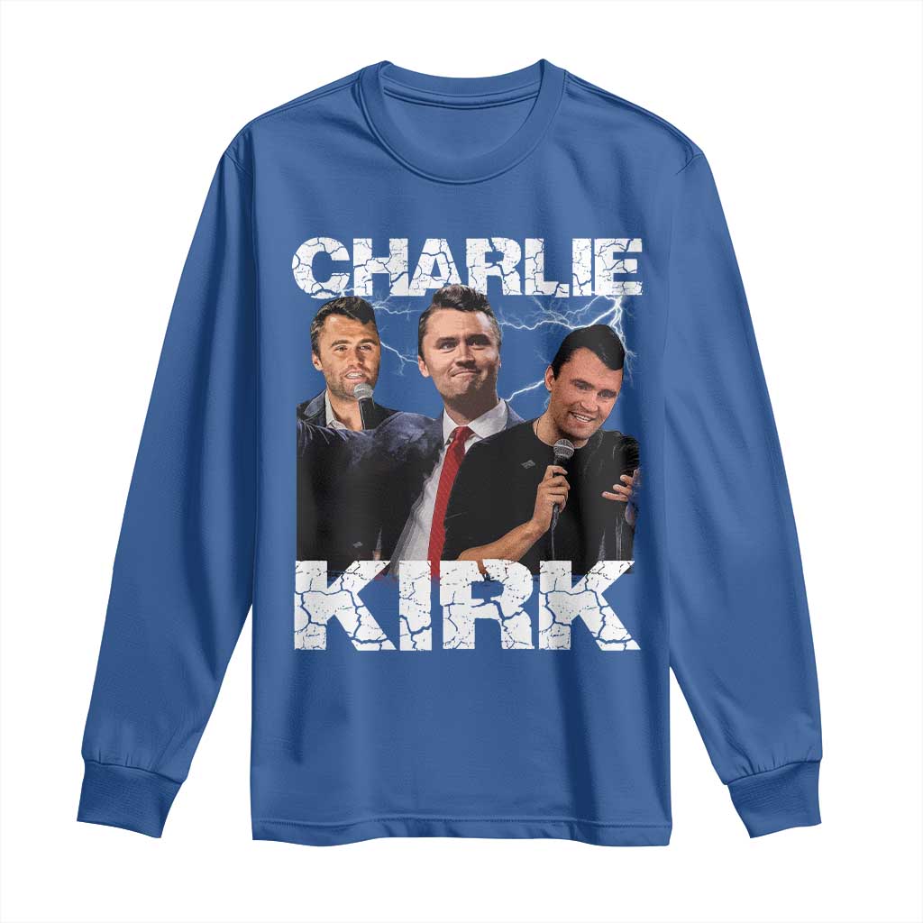 Charlie Kirk Long Sleeve Shirt Freedom Speech A True Patriot Tribute Bootleg TS10 Royal Blue Print Your Wear