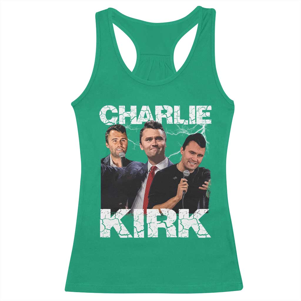 Charlie Kirk Racerback Tank Top Freedom Speech A True Patriot Tribute Bootleg TS10 Irish Green Print Your Wear