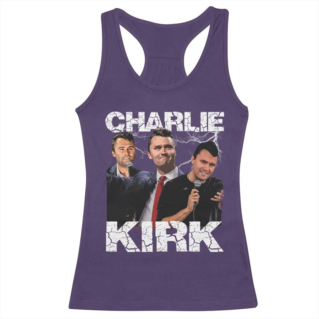 Charlie Kirk Racerback Tank Top Freedom Speech A True Patriot Tribute Bootleg TS10 Purple Print Your Wear