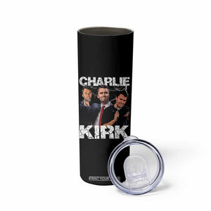 Charlie Kirk Skinny Tumbler Freedom Speech A True Patriot Tribute Bootleg TS10 Print Your Wear