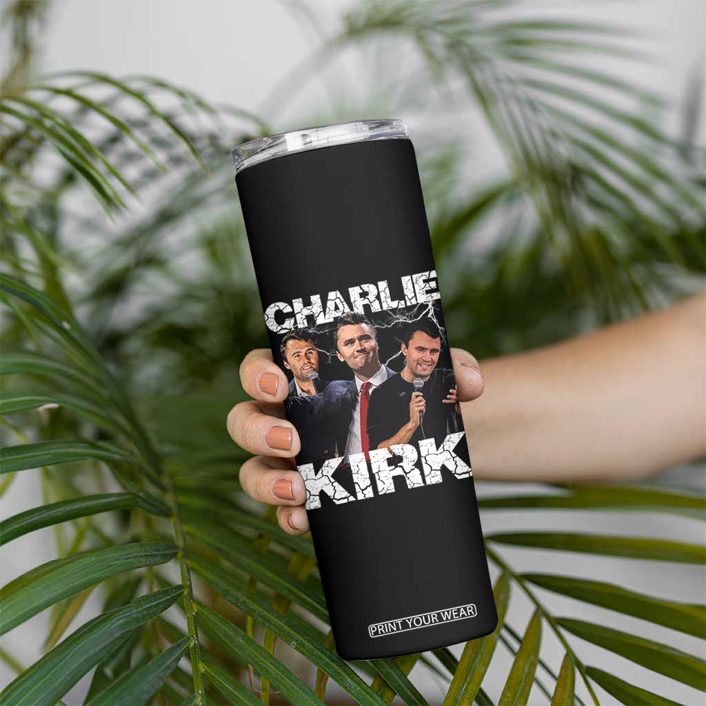 Charlie Kirk Skinny Tumbler Freedom Speech A True Patriot Tribute Bootleg TS10 Print Your Wear