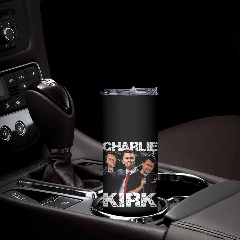 Charlie Kirk Skinny Tumbler Freedom Speech A True Patriot Tribute Bootleg TS10 Print Your Wear
