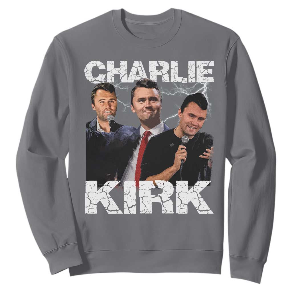 Charlie Kirk Sweatshirt Freedom Speech A True Patriot Tribute Bootleg TS10 Charcoal Print Your Wear