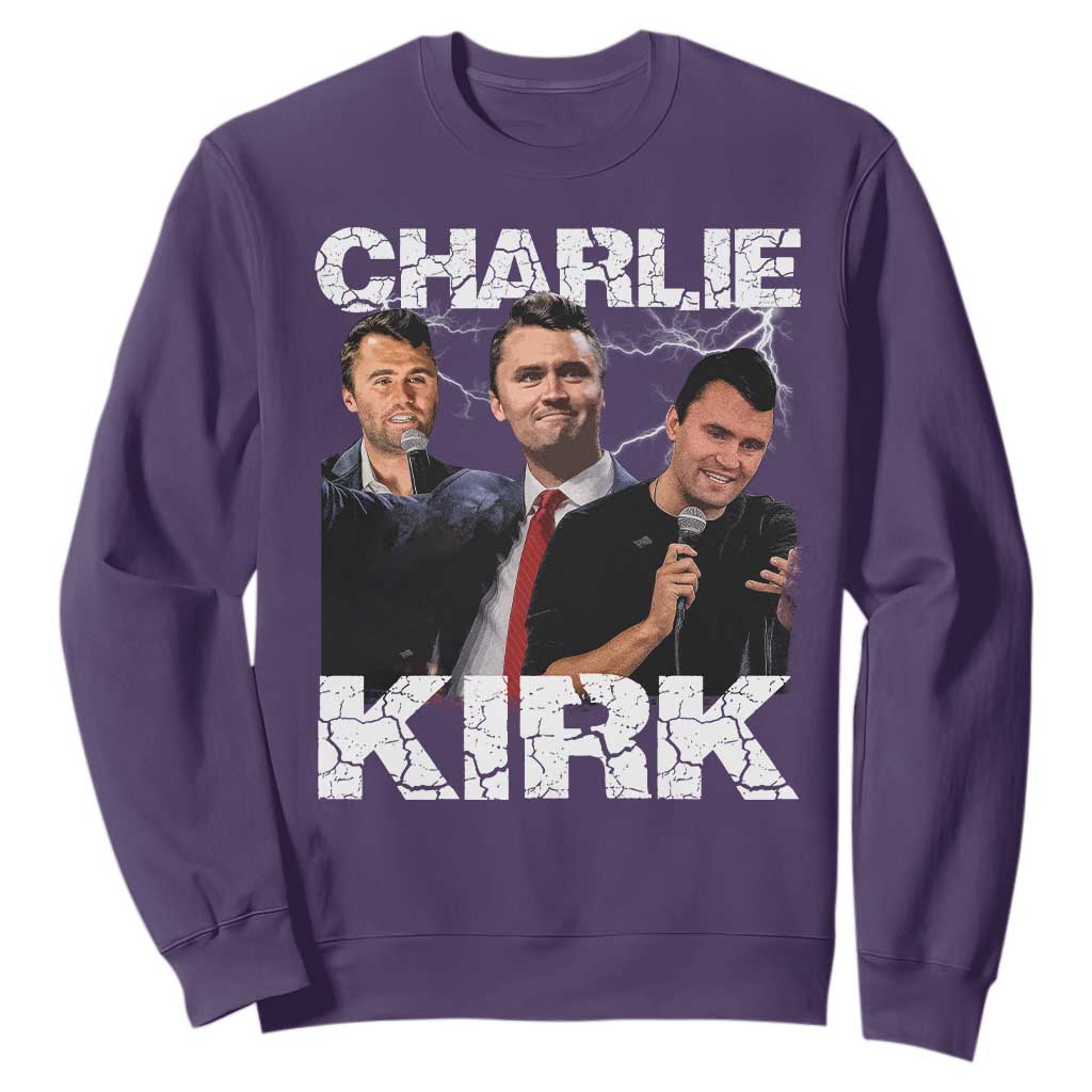 Charlie Kirk Sweatshirt Freedom Speech A True Patriot Tribute Bootleg TS10 Purple Print Your Wear