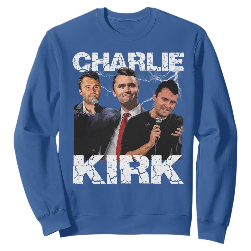 Charlie Kirk Sweatshirt Freedom Speech A True Patriot Tribute Bootleg TS10 Royal Blue Print Your Wear