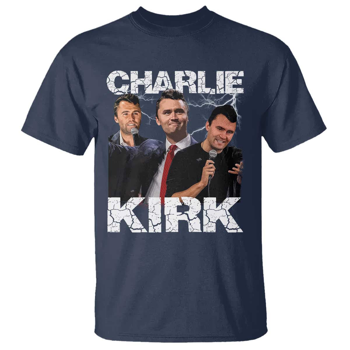 Charlie Kirk T Shirt Freedom Speech A True Patriot Tribute Bootleg TS10 Navy Print Your Wear