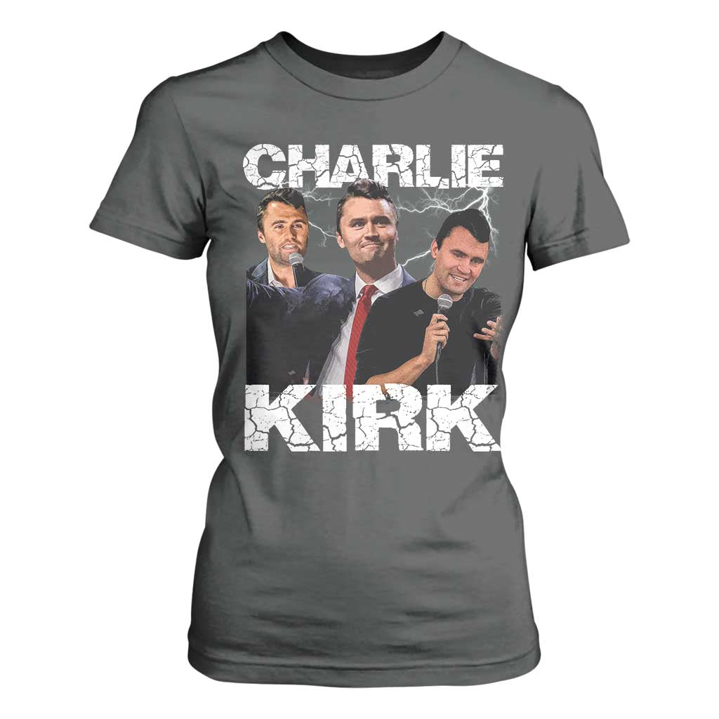 Charlie Kirk T Shirt For Women Freedom Speech A True Patriot Tribute Bootleg TS10 Dark Heather Print Your Wear