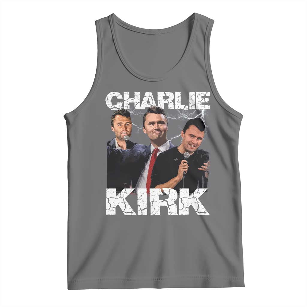 Charlie Kirk Tank Top Freedom Speech A True Patriot Tribute Bootleg TS10 Black Heather Print Your Wear