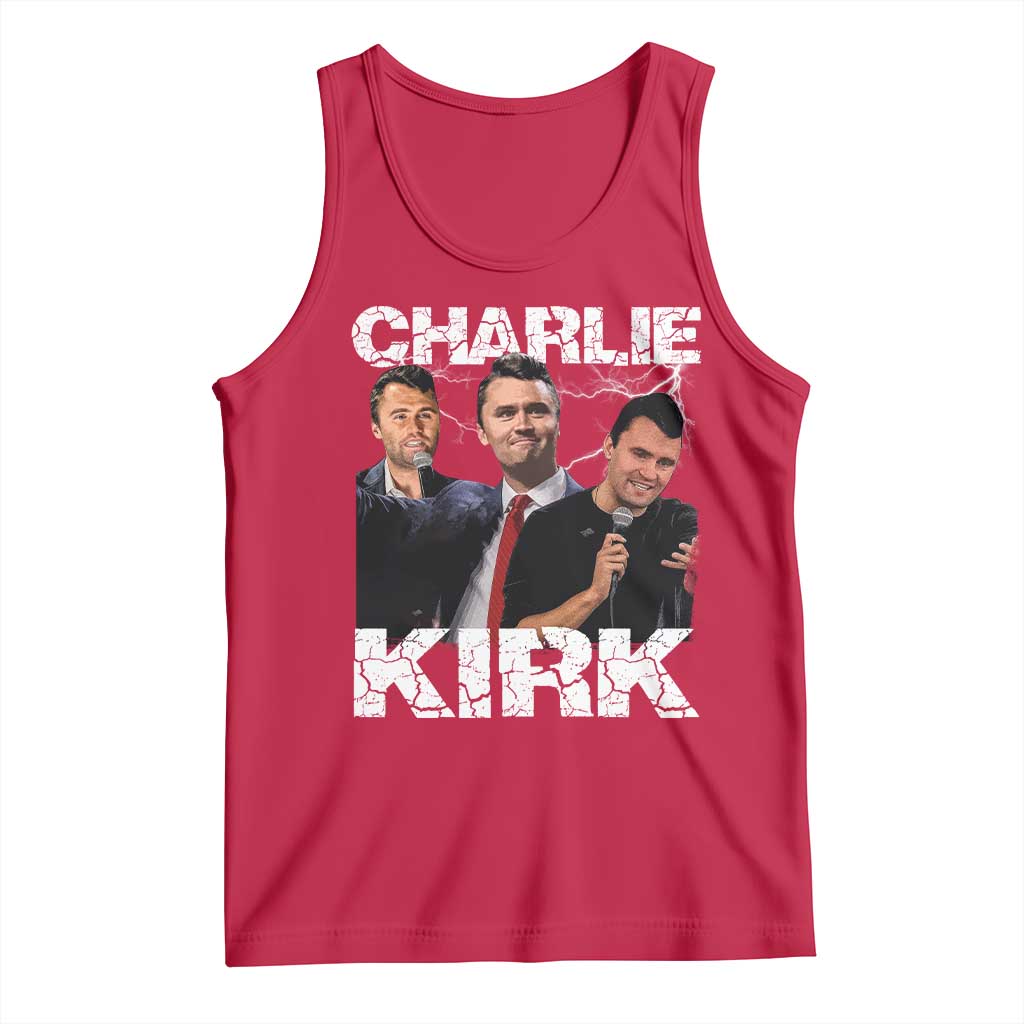 Charlie Kirk Tank Top Freedom Speech A True Patriot Tribute Bootleg TS10 Red Print Your Wear