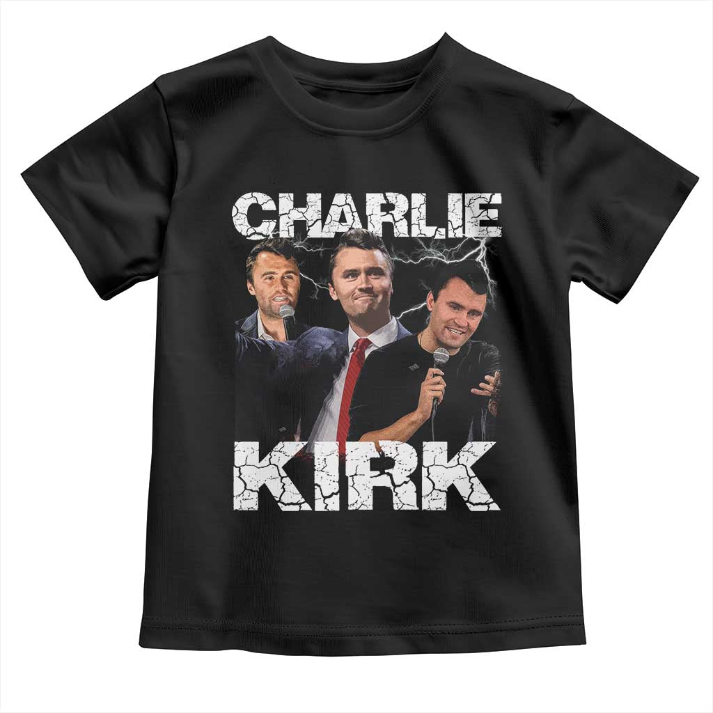 Charlie Kirk Toddler T Shirt Freedom Speech A True Patriot Tribute Bootleg TS10 Black Print Your Wear