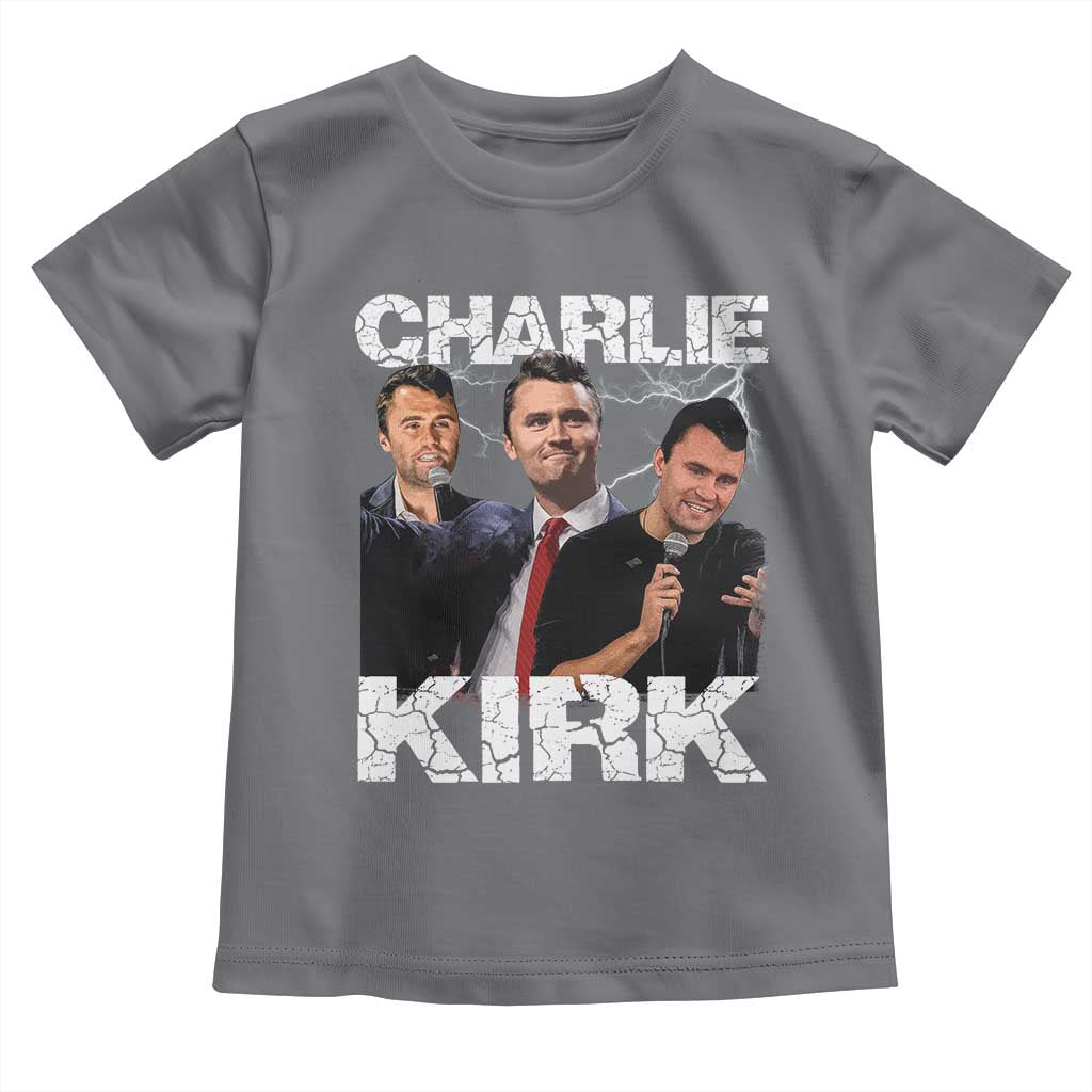 Charlie Kirk Toddler T Shirt Freedom Speech A True Patriot Tribute Bootleg TS10 Charcoal Print Your Wear