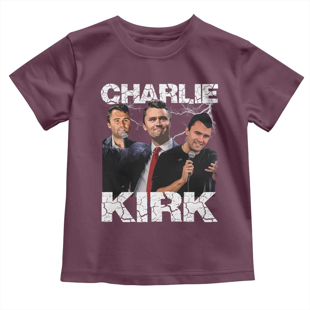 Charlie Kirk Toddler T Shirt Freedom Speech A True Patriot Tribute Bootleg TS10 Maroon Print Your Wear