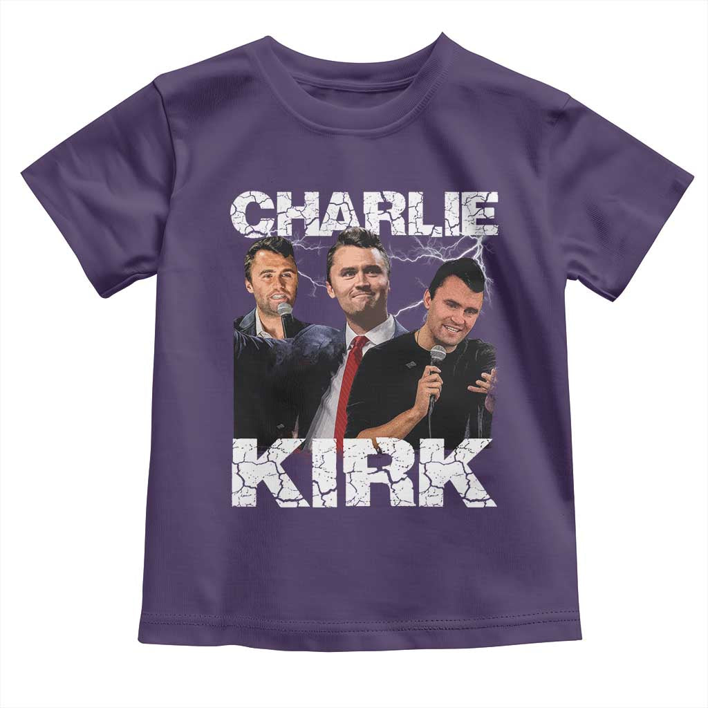 Charlie Kirk Toddler T Shirt Freedom Speech A True Patriot Tribute Bootleg TS10 Purple Print Your Wear