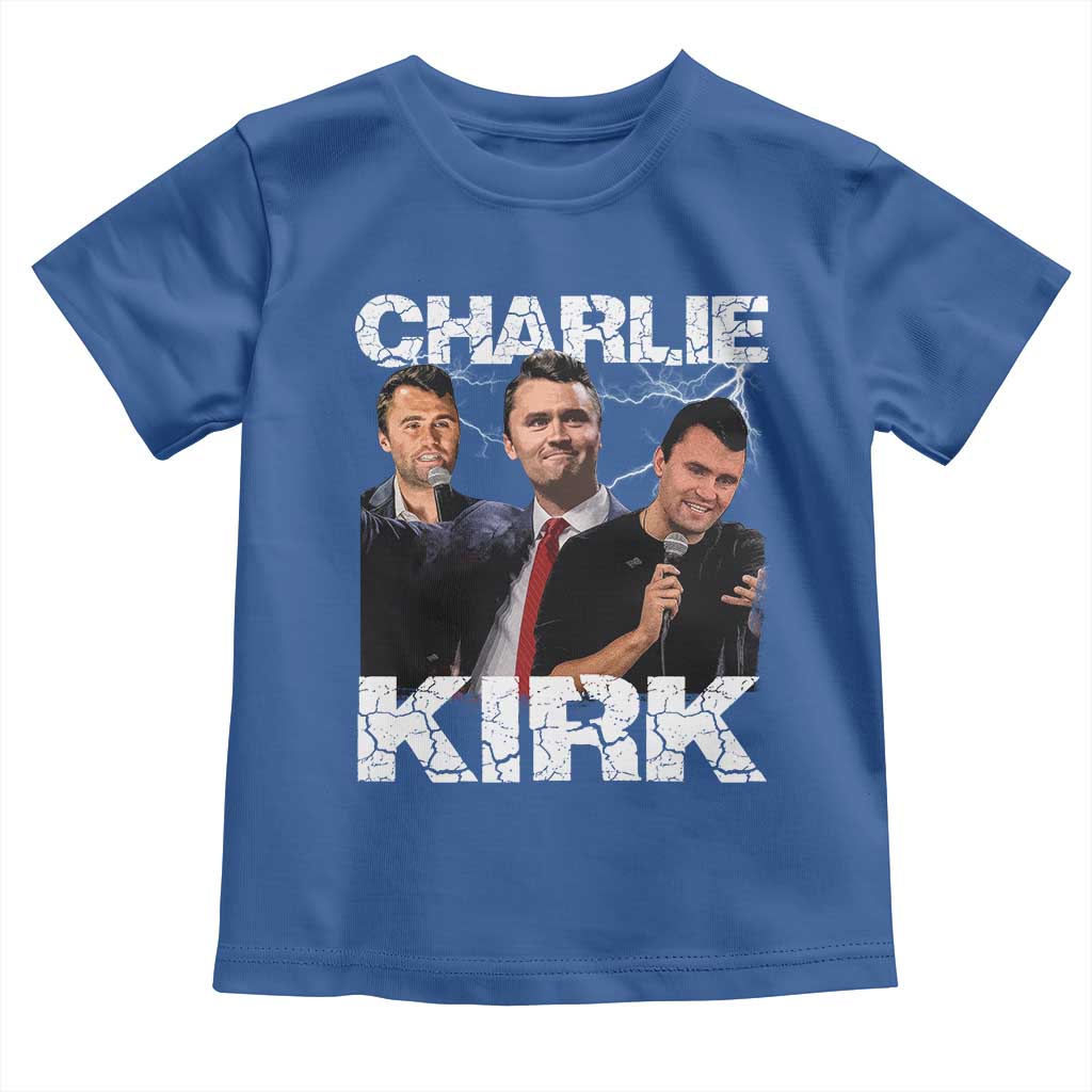 Charlie Kirk Toddler T Shirt Freedom Speech A True Patriot Tribute Bootleg TS10 Royal Blue Print Your Wear