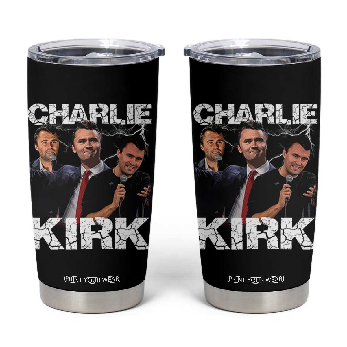 Charlie Kirk Tumbler Cup Freedom Speech A True Patriot Tribute Bootleg TS10 Black Print Your Wear