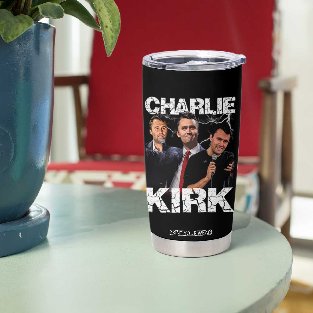 Charlie Kirk Tumbler Cup Freedom Speech A True Patriot Tribute Bootleg TS10 Print Your Wear