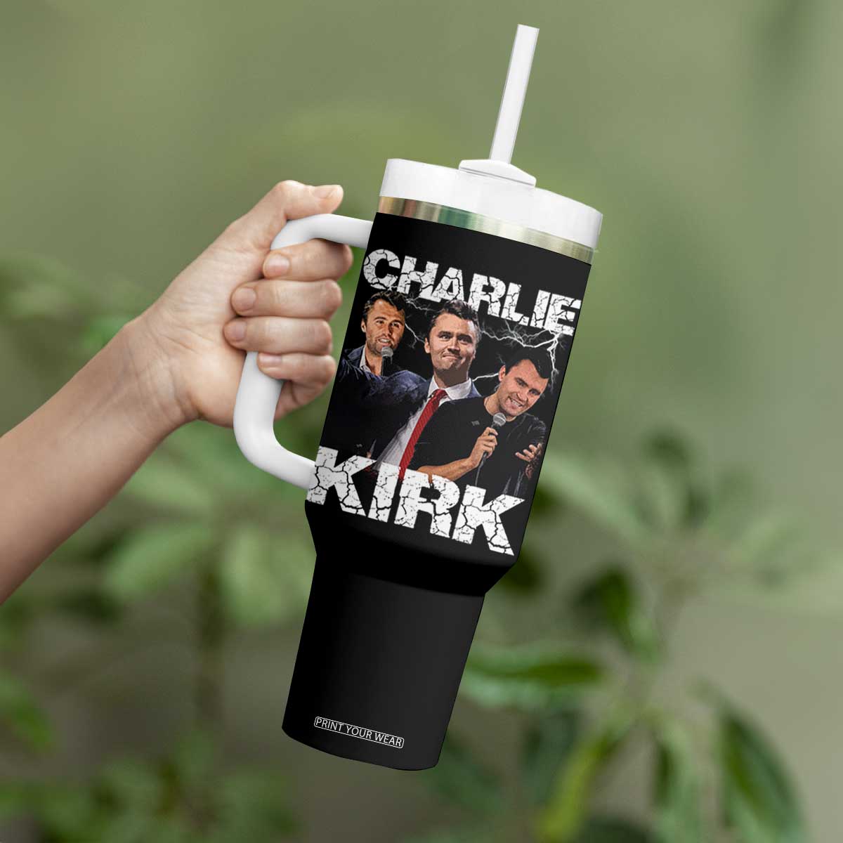 Charlie Kirk Tumbler With Handle Freedom Speech A True Patriot Tribute Bootleg TS10 Print Your Wear