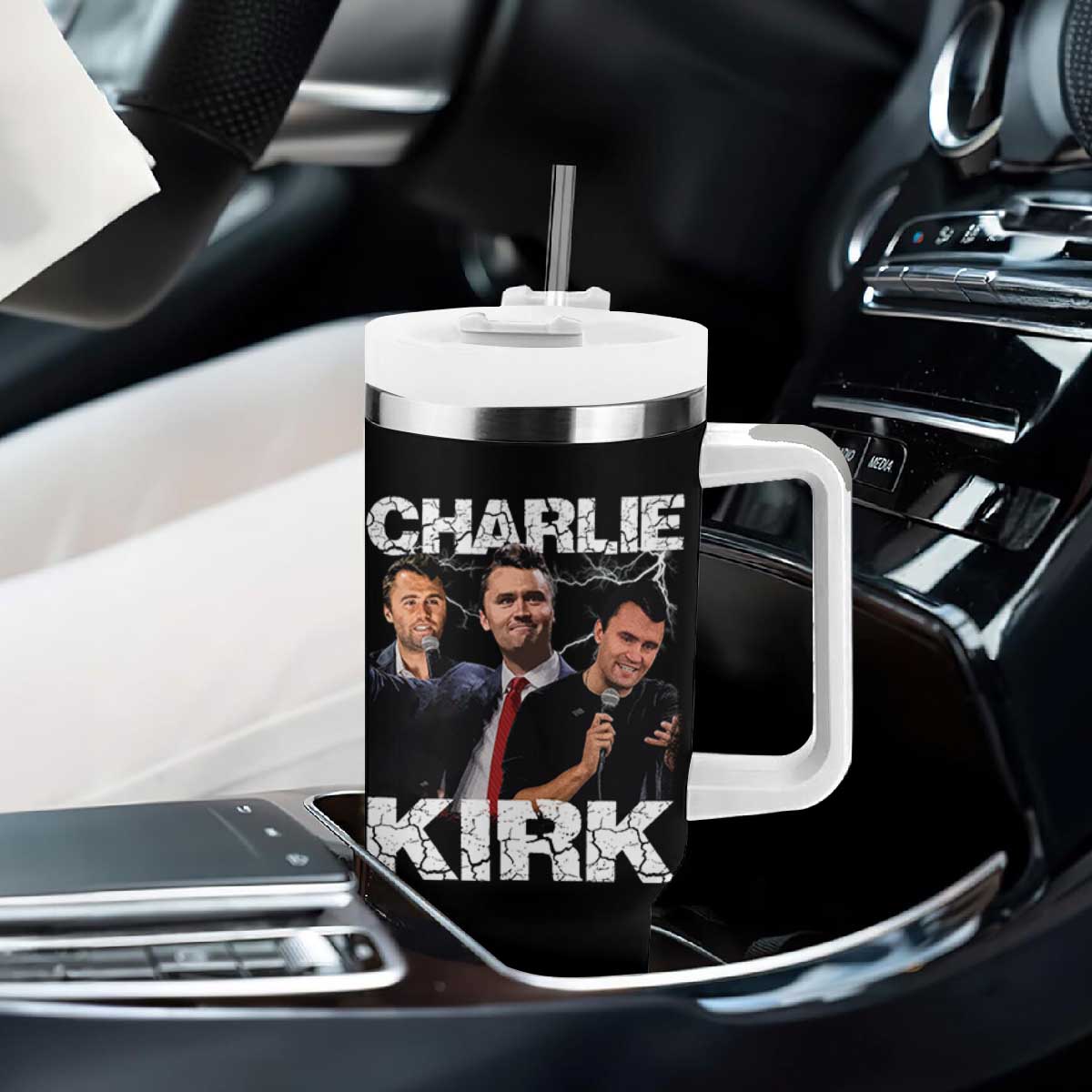 Charlie Kirk Tumbler With Handle Freedom Speech A True Patriot Tribute Bootleg TS10 Print Your Wear