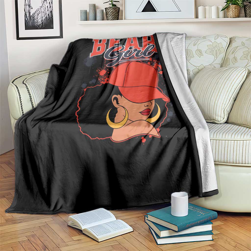 CFB Girl Throw Blanket Sports Fan Team Spirit Black Girls TS10 Print Your Wear
