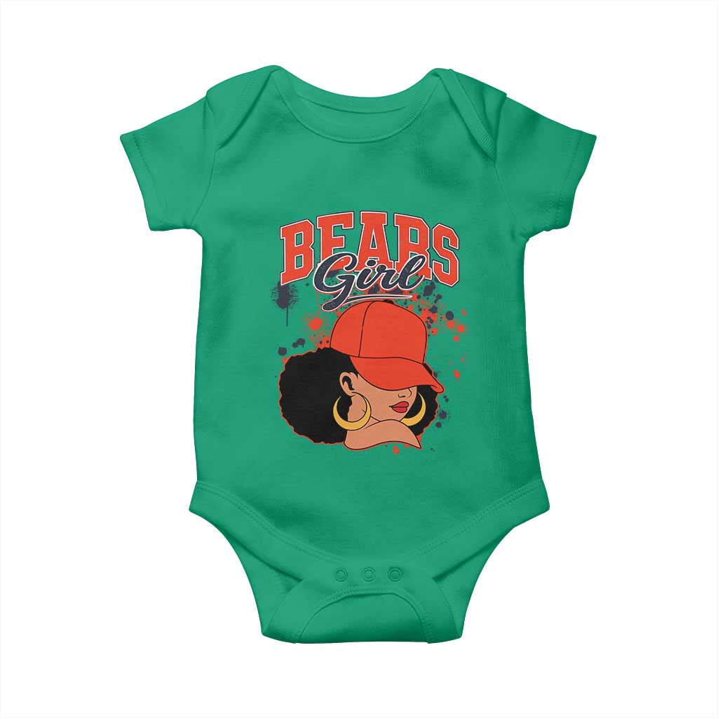 Bears Girl Baby Onesie Sports Fan Team Spirit Black Girls TS10 Irish Green Print Your Wear