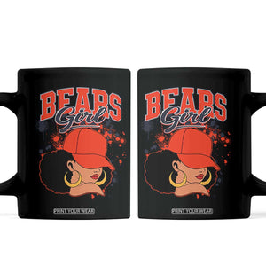 Bears Girl Coffee Mug Sports Fan Team Spirit Black Girls TS10 Black Print Your Wear