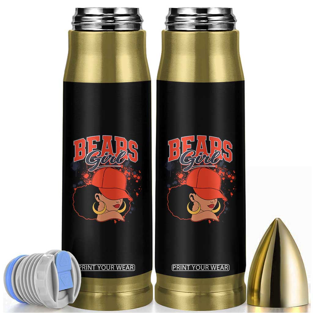 Bears Girl Bullet Tumbler Sports Fan Team Spirit Black Girls TS10 Black Print Your Wear
